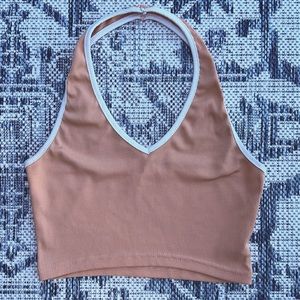 Orange-Peach Halter Crop Top